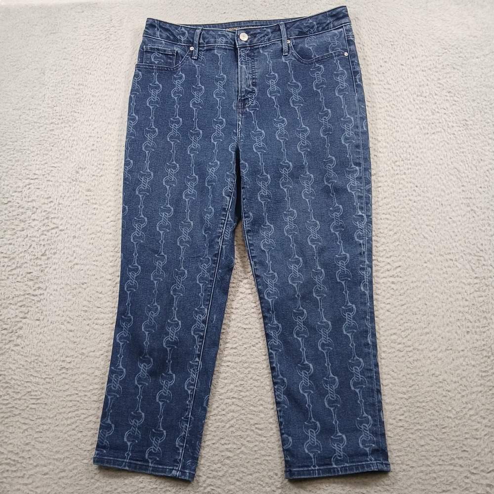 Jeans - Chico's So Slimming Girlfriend Slim Leg Crop - Size 1 (8) Horse Bit  EUC